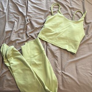Women's Lime Green Leggings Set